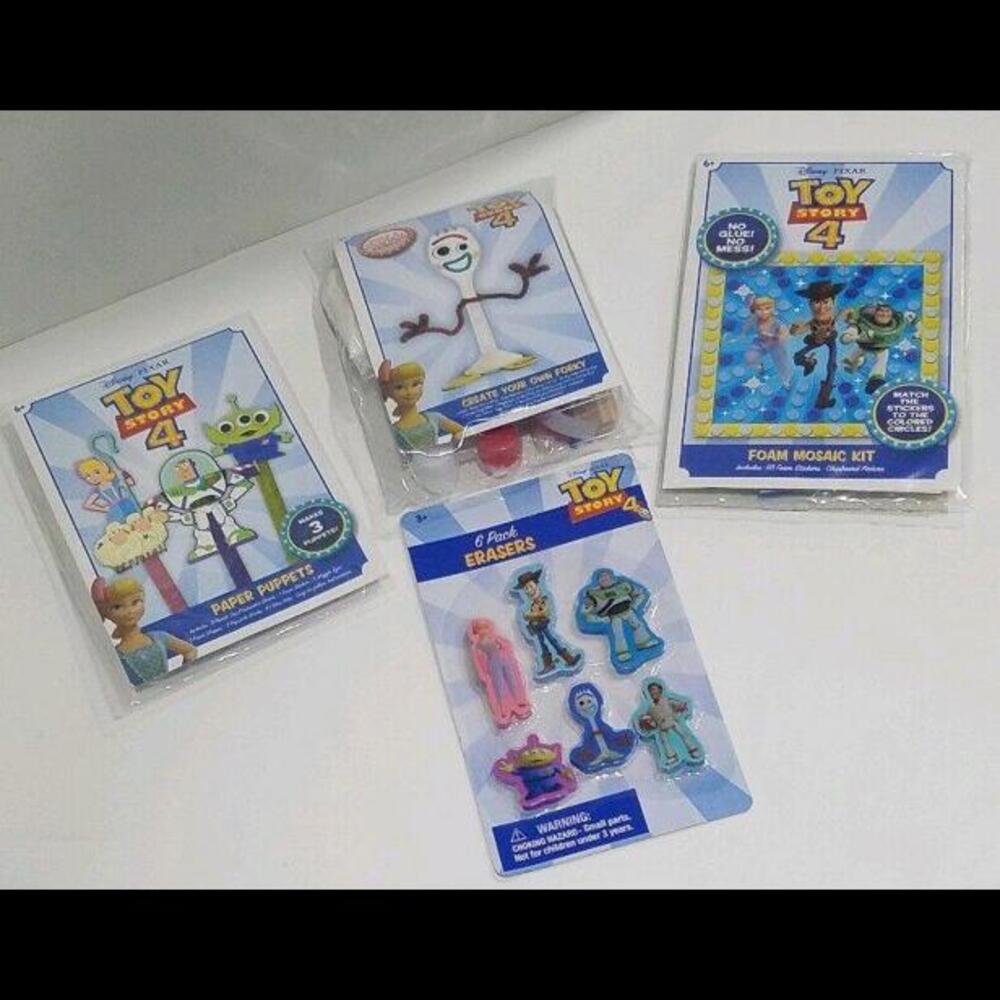 25 sets!! Toy Story 4 Activity Pack Build Forky set of eraser puppet and mosaic